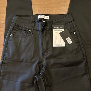 Marc New York high rise skinny black denim jeans pants coated finish size 2